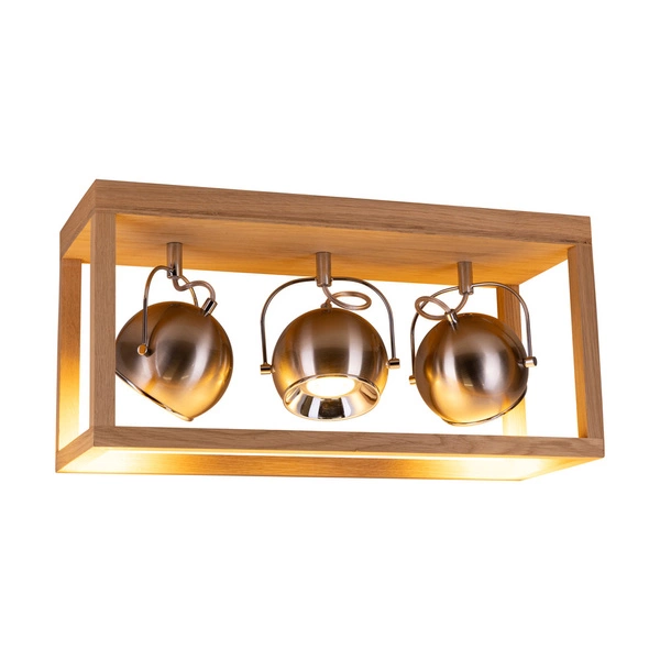 Roy Ceiling Lamp Incl.3xLED GU10 5W Oiled Oak/Satin Metal 5227374