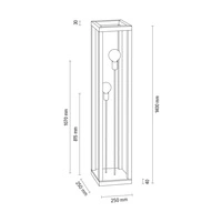 Kago Floor Lamp 2xE27 Max.60W Oiled Oak/Chrome Metal/Black Fabric Cable 51528274