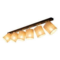 Jute Ceiling Lamp 6xE27 Max.25W Black/Beige 56793604