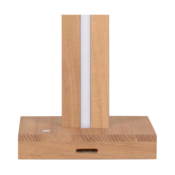 Quad Table Lamp 1xE27 Max.25W 2xLED 24V Integrated 980lm 3000K 10,5W Oiled Oak/Anthracite Fabric Cable/White Fabric Shade with Touch Dimmer 7451174