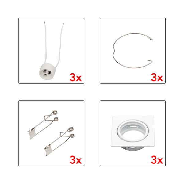 Cristaldream Set of Downlights 3xGU10 Max.50W White Metal 23050302