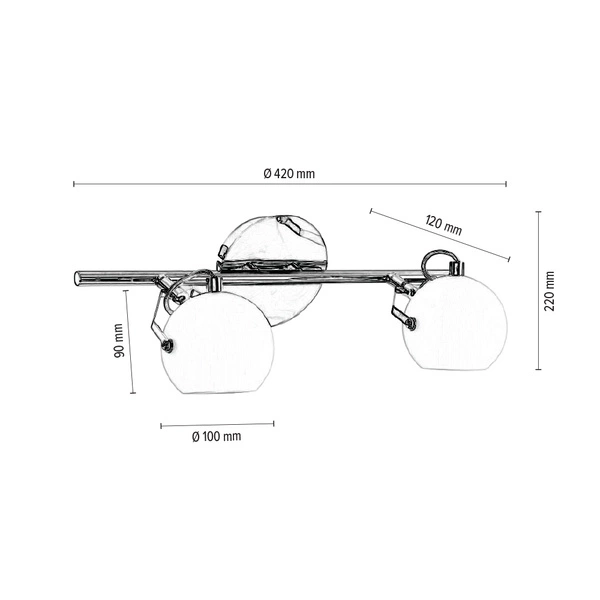 Ida Ceiling Lamp Incl. 2xLED Integrated 800lm 2700K 3W Chrome Metal/White Glass 2760228