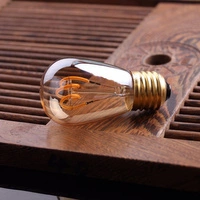 Żarówka amber LED E27 ST14 0,5W filament SPIRALA VINTAGE | barwa ciepła