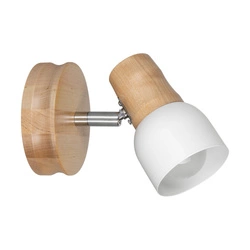 Svantje Wall Lamp 1xE14 Max.40W Birch Wood/White Metal 2239160