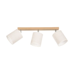 Boho Lampa Sufitowa 3xE27 Max.25W Dąb Olejowany/Beżowy Len 56791374