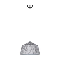 Natura Pendant Lamp 1xE27 Max.60W Chrome Metal/White PVC Cable/Gray-White Metal 9802128