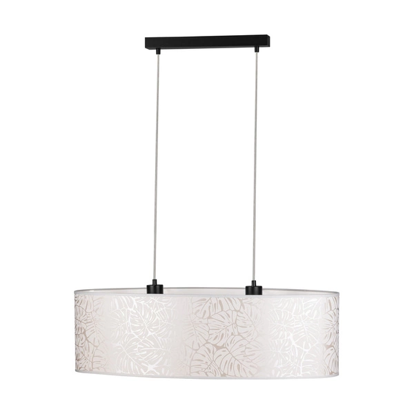 Mateo Pendant Lamp 2xE27 Max.40W Black Metal/Transparent PVC Cable/Beige Wallpaper 87811204