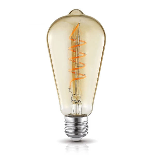 Filament LED spiral bulb ST64 4W E27 warm color 2700K