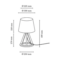 Lampa stołowa Konan 1xE27 maks. 25W Dąb olejowany/Antracytowy kabel z tkaniny/Antracytowy klosz z tkaniny 6514174