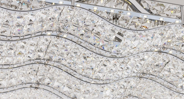 Spindle Ceiling Lamp Incl. LED Integrated 2240lm 4000K 32W Chrome Metal/Transparent Crystal 5963128