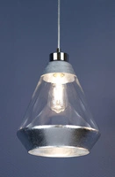 Mistral Pendant Lamp 1xE27 Max.60W Chrome Metal/Transparent PVC Cable/Silver-Transparent Glass 15840128