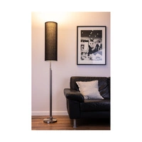 Eleganta Floor Lamp Incl. LED Integrated 1800lm+500lm 3000K 22W Satin Metal/Black Fabric Cable/Black Fabric Shade 15922227