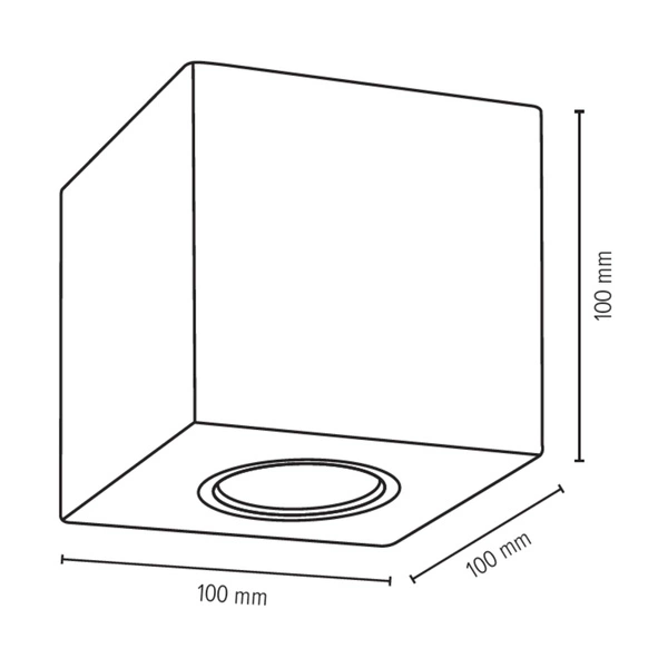 Concretedream Square Lampa Sufitowa 1xGU10 Max.6W Szary Beton 2076136