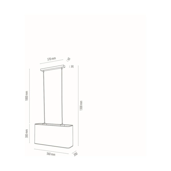 Lampa Wisząca Cadre 2xE27 Max.40W Dąb Olejowany/Przezroczysty Kabel PCV/Klosz z Białej Tkaniny 872010274