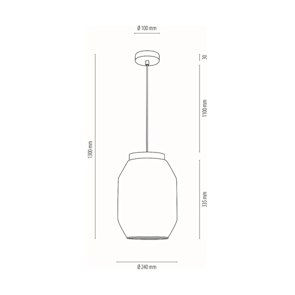 Vaso Jute Pendant Lamp 1xE27 Max.15W LED Oiled Oak/Transparent PVC/Transparent/Beige 179010174