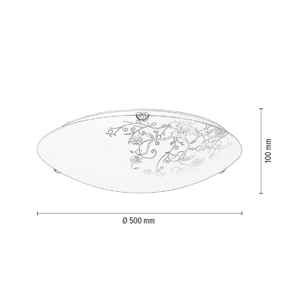 California Ceiling Lamp Incl. 1xLED 2600lm 2700K 30W Chrome Metal/White-Transparent Glass 4255102