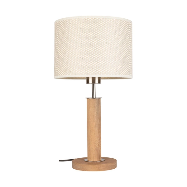 Benita Table Lamp 1xE27 Max. 40W Oiled Oak/Matte Nickel/Cream-Silver 7017400511528