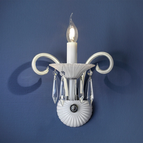 Rosano Wall lamp 1xE14 Max.40W White/Transparent/Chrome 5193102