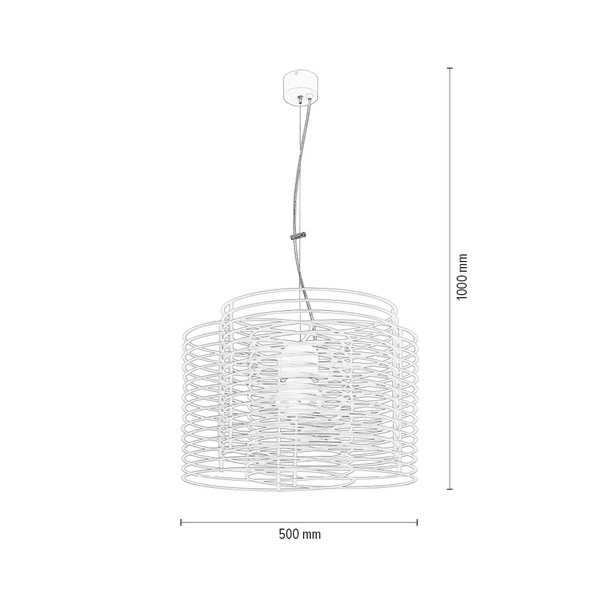Ringo Pendant Lamp 1xE27 Max.60W Steel Metal/White Metal 1030227