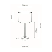 Vert Table Lamp 1xE27 Max.40W Black Metal/Black PVC Cable/Multicolor Velvet Shade 724080104