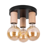 Notri Ceiling Lamp 3xE27 Max.15W LED Birch Wood/Black Metal 4036018200000