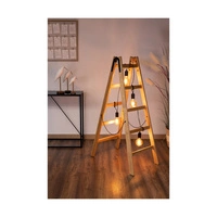 Lampa Podłogowa Eskalo 4xE27 Max.15W LED Bejcowana Sosna Brązowa/Czarny Metal/Czarny Kabel PCV 1219451