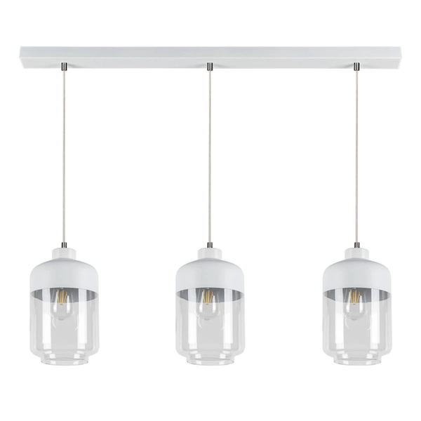 Amaretto Pendant Lamp 3xE27 Max.60W White Metal/Transparent PVC/White-Transparent Glass 15800302