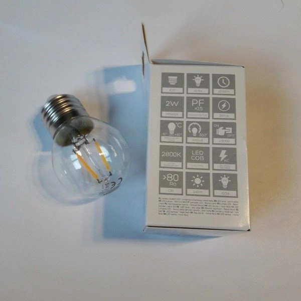 FILAMENT LED decorative light bulb E27 2W warm 2800K ball G45