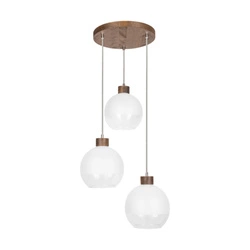 Linea Pendant Lamp 3xE27 Max.60W Walnut/Transparent/Frosted 1860376R