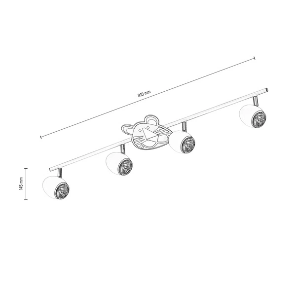 Lampa Sufitowa Lenny 4xGU10 Max.50W Biały Metal/Chrom Metal/Wielobarwny Materiał Syntetyczny z Tygrysim Wzorem 2108402