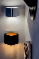 Space Wall Lamp 1xLED Integrated 140lm 2600K 6W Black Metal/Gold Metal 1120104