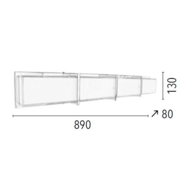 Zoey Wall Lamp Incl. LED Integrated 3200lm 3000K 40W Chrome Metal/White Glass 3461128