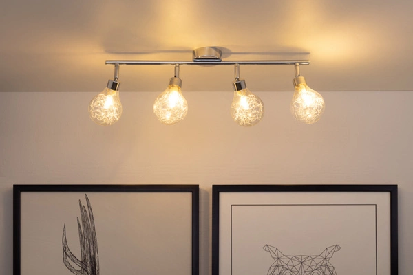 Bulbs Ceiling Lamp Incl. 4xG9 Max.28W Chrome Metal/Transparent Glass 2507428