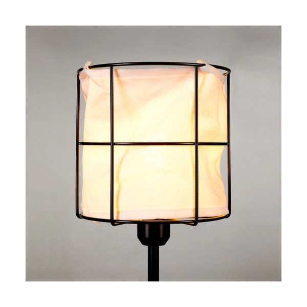 Marinero Table Lamp 1xE27 Max.15W LED Black Metal/Black PVC Cable/White Linen Shade 724430104