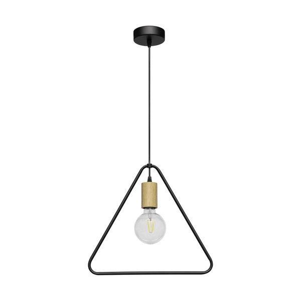 Carsten Wood Pendant Lamp 1xE27 Max.60W Oiled Oak/Black Metal/Black Fabric Cable 1652174