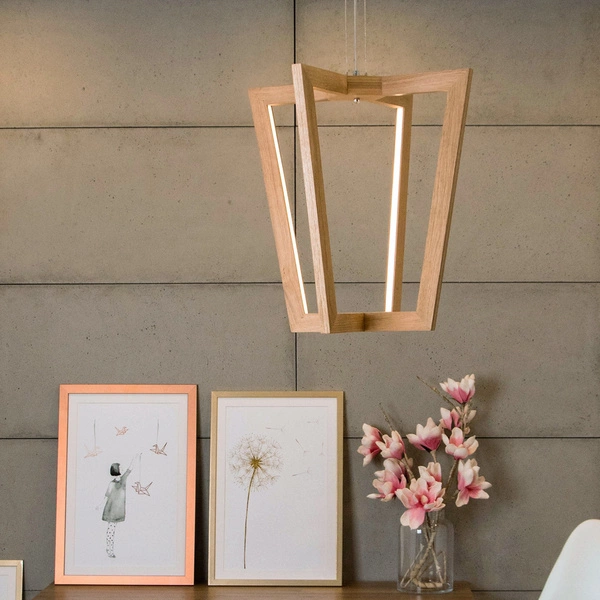 Leif Pendant Lamp ''In'' 4xLED 24V Integrated 2520lm 3000K 27W Oiled Oak/Transparent PVC Cable 1509174