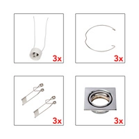 Cristaldream Set of Downlights 3xGU10 Max.50W Chrome Metal 23050328