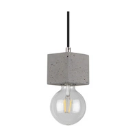 Mocna kwadratowa lampa wisząca 4xE27 Max.60W Szary beton/Czarny kabel z tkaniny 7089436
