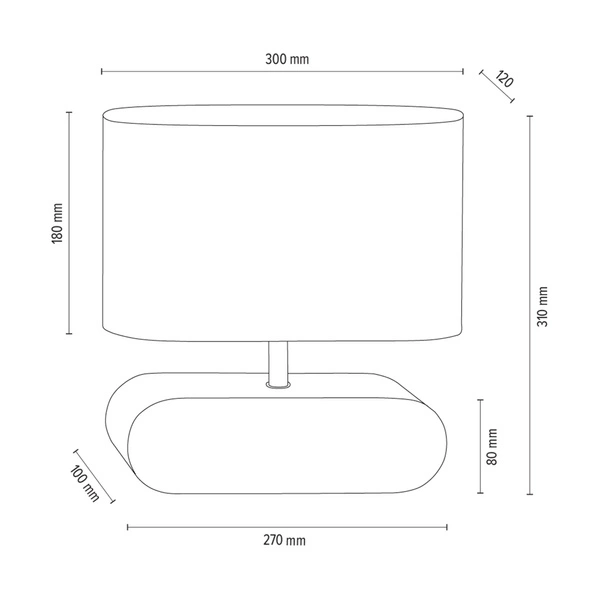 Lampa stołowa Marinna 1xE27 maks. 25W drewno bukowe orzechowe/przezroczysty kabel PVC/abażur z czarnej tkaniny 7615076