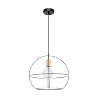 Casa Palla Lampa Wisząca 1xE27 Max.60W Czarny/Dąb Olejowany 178419104