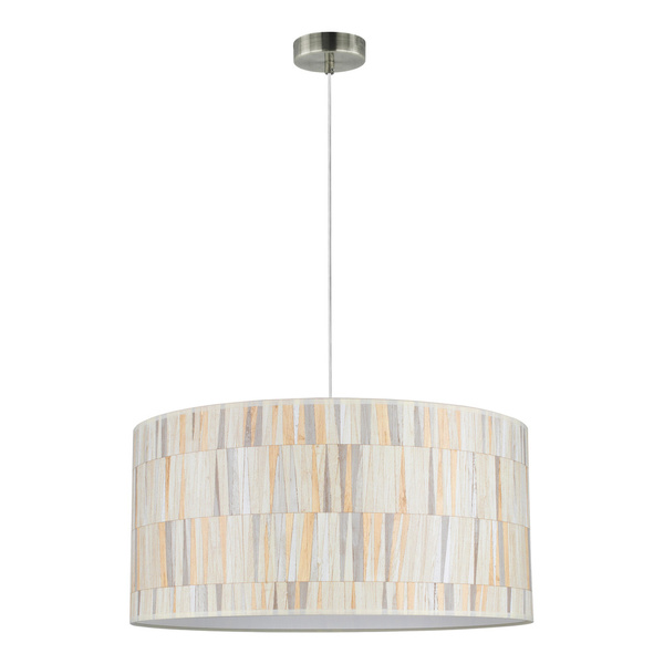 Kairo Pendant Lamp 1xE27 Max.60W Satin Metal/Transparent PVC Cabel/Multicolor Wallpaper Shade