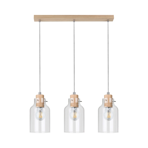 Alessandro Wood Pendant Lamp 3xE27 Max.60W Oiled/Transparent Oak 1760374