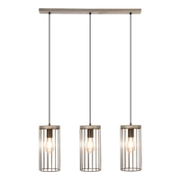 Lampa Wisząca Timeo 3xE27 Max.60W Bejcowana Sosna Szara/Czarny Kabel PCV/Czarny Metal 195109357