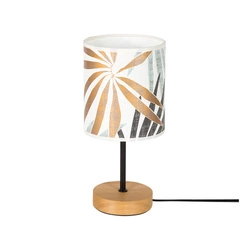 Hoja Table Lamp 1xE27 Max.25W Oiled Oak/Black PVC Cable/Multicolor Wallpaper 77747974