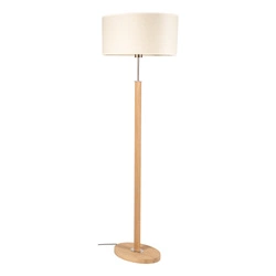 Mercedes Floor Lamp 1xE27 Max. 60W Oiled Oak/Matte Nickel/Cream-Silver 6017400111526