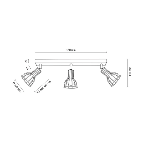 Lampa Sufitowa Megan Wood 3xE14 Max.40W Drewno Brzozowe/Czarny Metal 2344360
