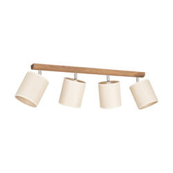 Benita Ceiling Lamp 4xE27 Max.25W Oiled Oak/Cream-Silver