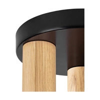 Notri Ceiling Lamp 3xE27 Max.15W LED Oiled Oak/Black Metal 4037418100000