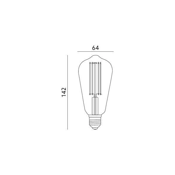 Filament LED spiral bulb ST64 4W E27 warm color 2700K