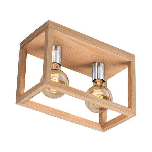 Kago Ceiling Lamp 2xE27 Max.60W Oiled Oak/Chrome 9158274